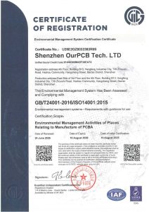 GB/T24001-2016/ISO14001:2015 PCB & PCB Assembly Company Certificate